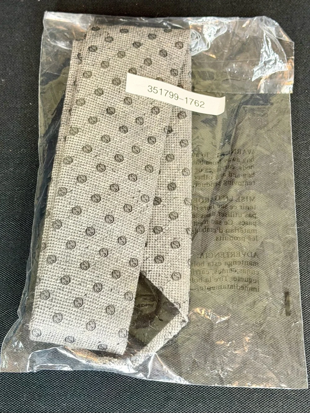 Gucci Grey Silk Tie